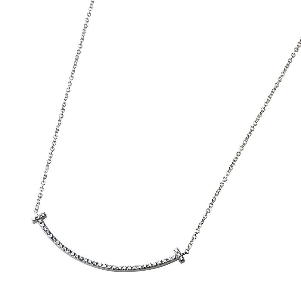 ティファニー ネックレス TIFFANY 【tiffany-Tスマイル】 ペンダント 18KWG 0.1CT ホワイトゴールド Tコレクション 63058807(34684448)