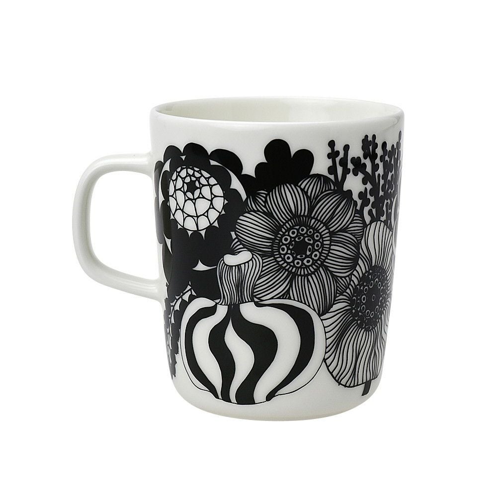 マリメッコ MARIMEKKO マグカップ 68423 197 SIIRTOLAPUUTARHA シイルトラプータルハ ホワイト/ブラック 250ml