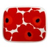 マリメッコ MARIMEKKO プレート スクエアプレート 063436 001 UNIKKO ウニッコ　ホワイト/レッド 15x12cm