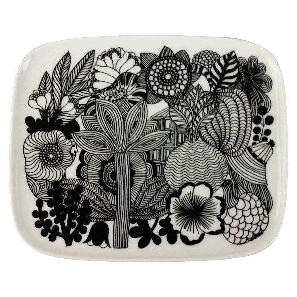 マリメッコ MARIMEKKO プレート スクエアプレート 067845 090 SIIRTOLAPUUTARHA シイルトラプータルハ 15x12cm