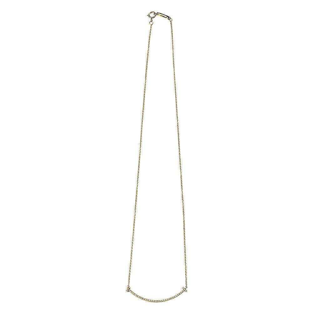 ティファニー TIFFANY ネックレス 34684456 【tiffany-Tスマイル】 スモール 18Kゴールド ダイヤモンド0.1ct