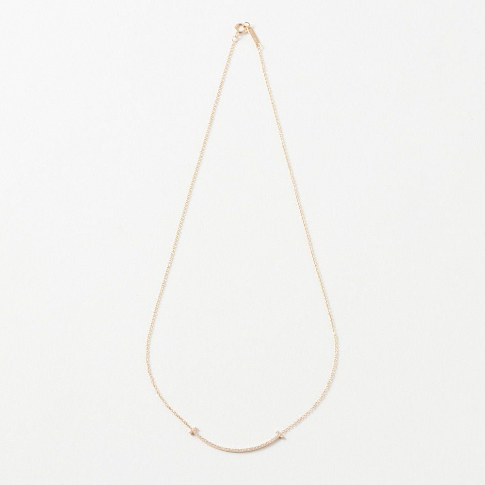 ティファニー TIFFANY ネックレス Tスマイル ダイヤモンド 0.10ct スモール 18Kローズゴールド 34684421