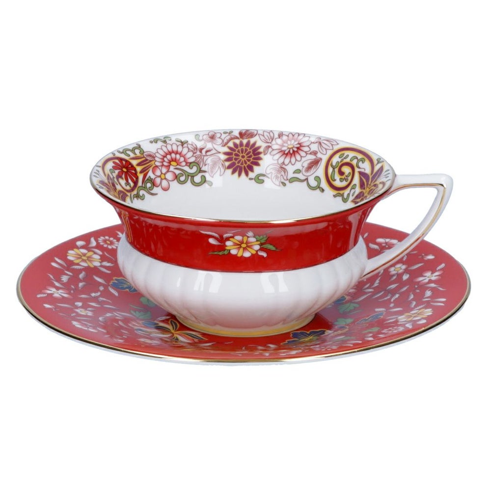 ウェッジウッド WEDGWOOD 洋食器 ティーカップ＆ソーサー ハーレクインコレクション ワンダーラスト 200cc クリムゾンオリエント【お取り寄せ】