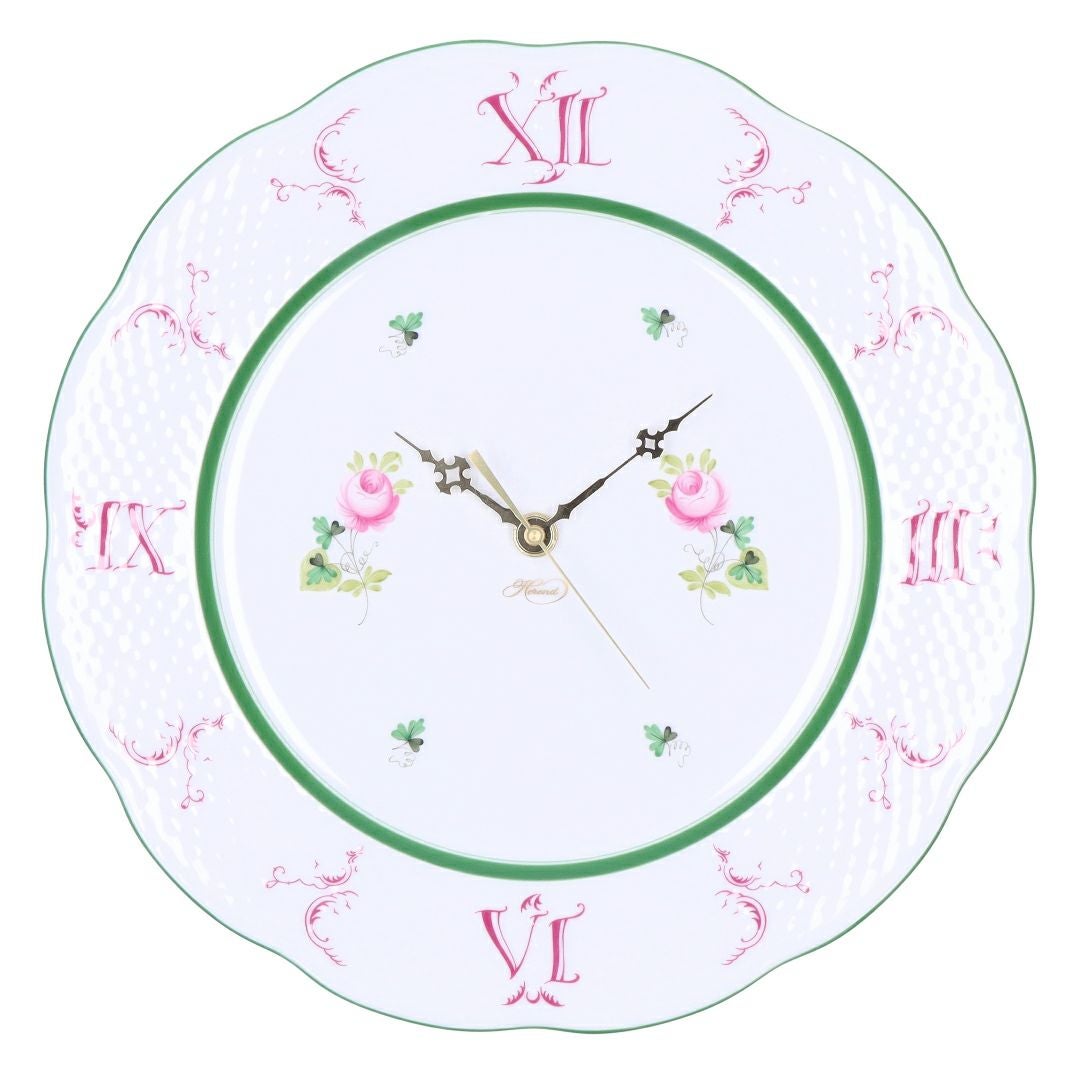 ヘレンド HEREND 皿時計 掛け時計 壁掛け時計 ウィーンの薔薇 VIEILLE