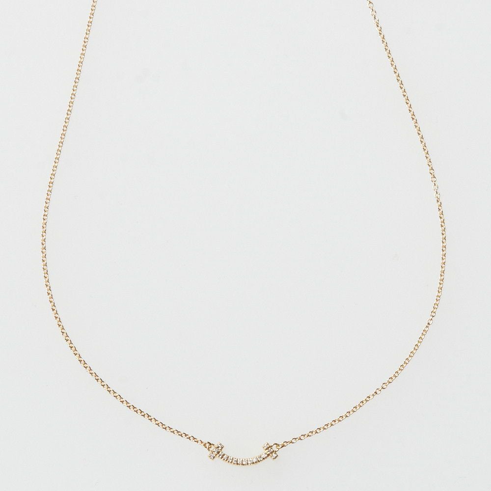 ティファニー TIFFANY ネックレス Tスマイル ミニ 62617691 ペンダント 18K ダイヤモンド 0.03ct ゴールド【お取り寄せ】