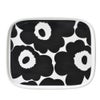 マリメッコ スクエアプレート 【UNIKKO】 71067 15×12cm 190 WHITE/BLACK MARIMEKKO