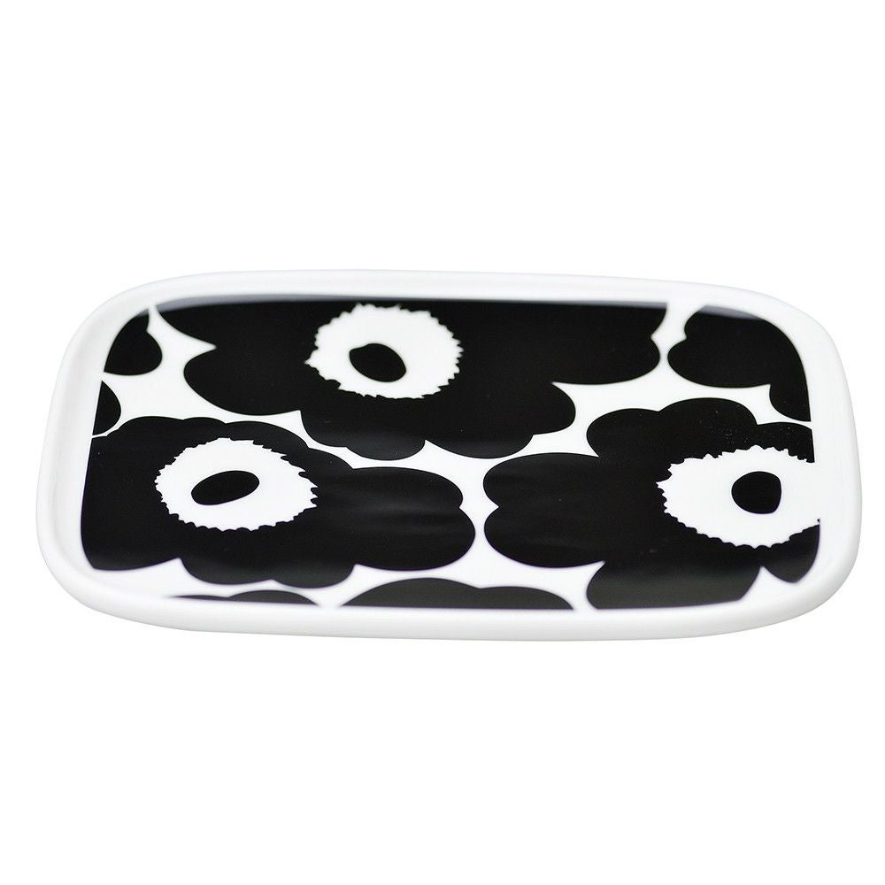 マリメッコ スクエアプレート 【UNIKKO】 71067 15×12cm 190 WHITE/BLACK MARIMEKKO