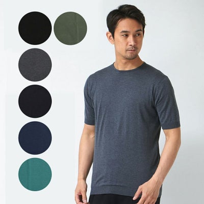 ジョンスメドレー JOHN SMEDLEY メンズ 半袖 クルーネックニットT 