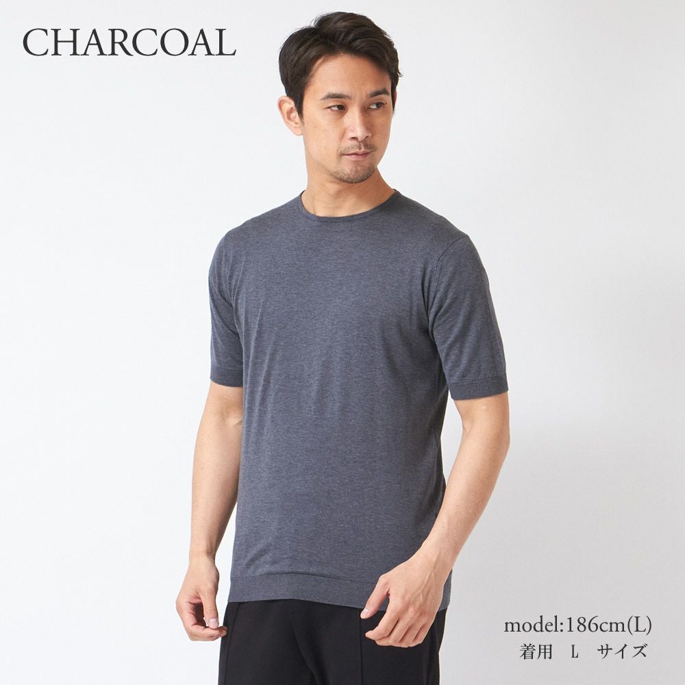 ジョンスメドレー JOHN SMEDLEY メンズ 半袖 クルーネックニットT