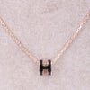 エルメス HERMES ネックレス ポップアッシュH ミニ H147992FO NOIR/PINK GOLD