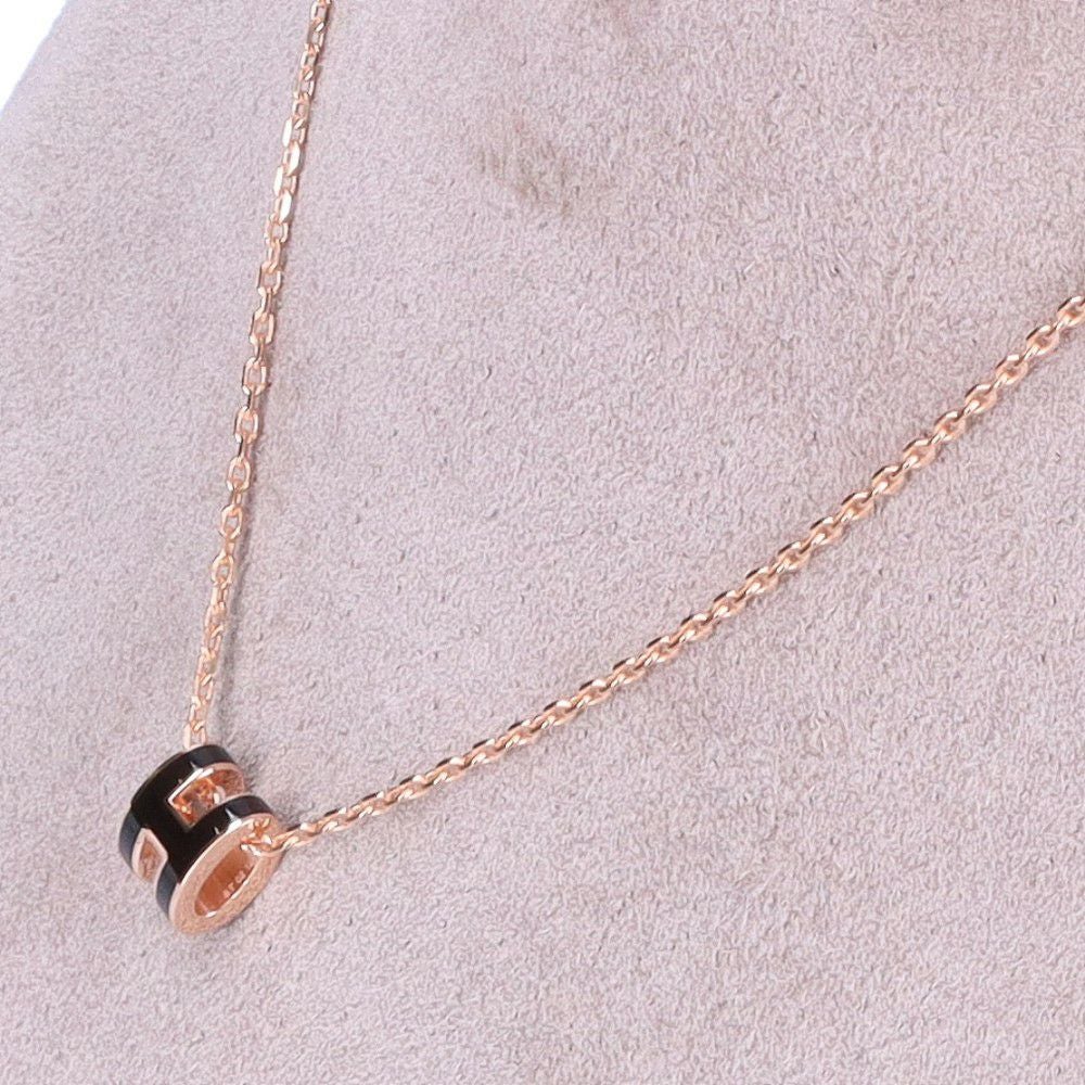 エルメス HERMES ネックレス ポップアッシュH ミニ H147992FO NOIR/PINK GOLD