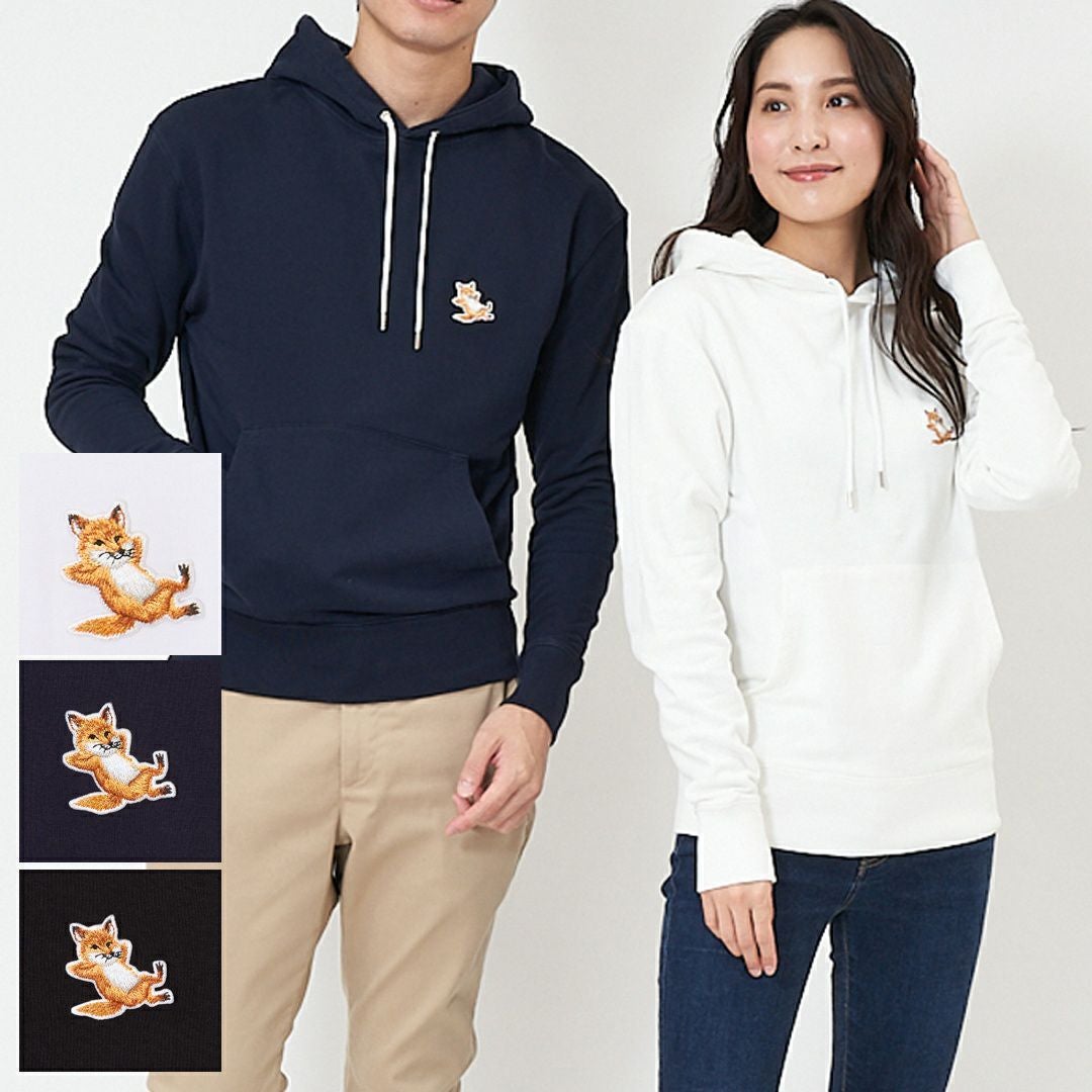 ほぼ未使用 メゾンキツネパリ CHILLAX FOX PATCH パーカー L メゾンキツネ MAISON KITSUNE メンズ レディース パーカー CHILLAX FOX
