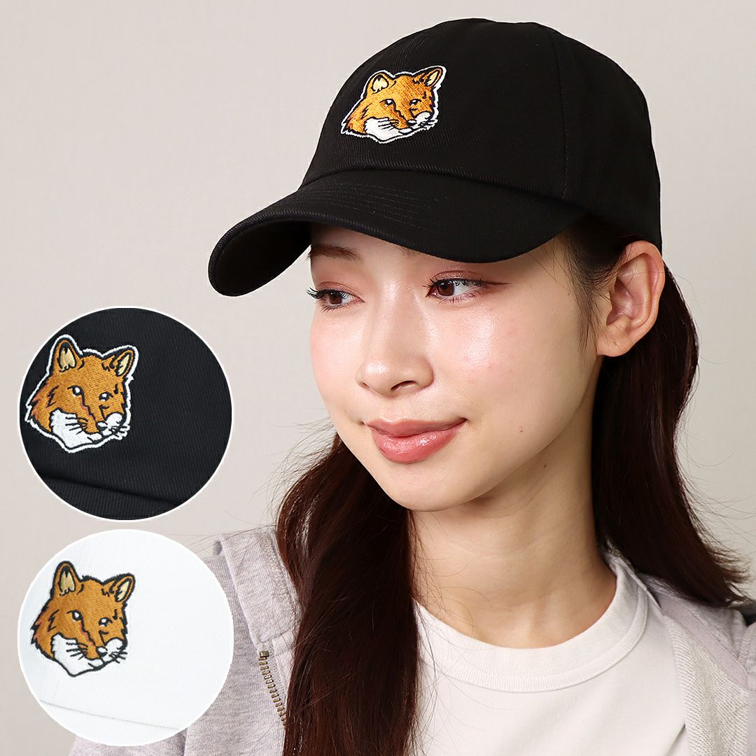 メゾンキツネ　ベビーフォックス　キャップ　帽子　黒　MAISON MAISON KITSUNE（メゾン キツネ） ベースボールキャップ Baby Fox 6P