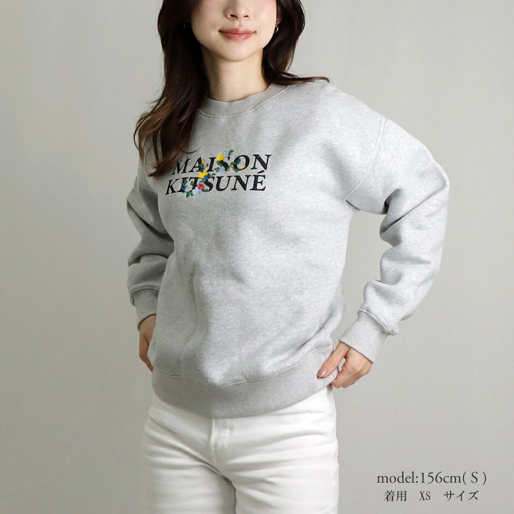 メゾンキツネ MAISON KITSUNE レディース トレーナー スウェット フラワーズコンフォートスウェット LW00305KM0307 グレー