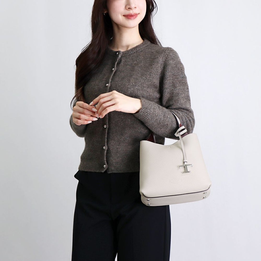 トッズ TOD’S 2WAYバッグ Ｔタイムレス XBWAPAA9100 QNK グレー ミニ