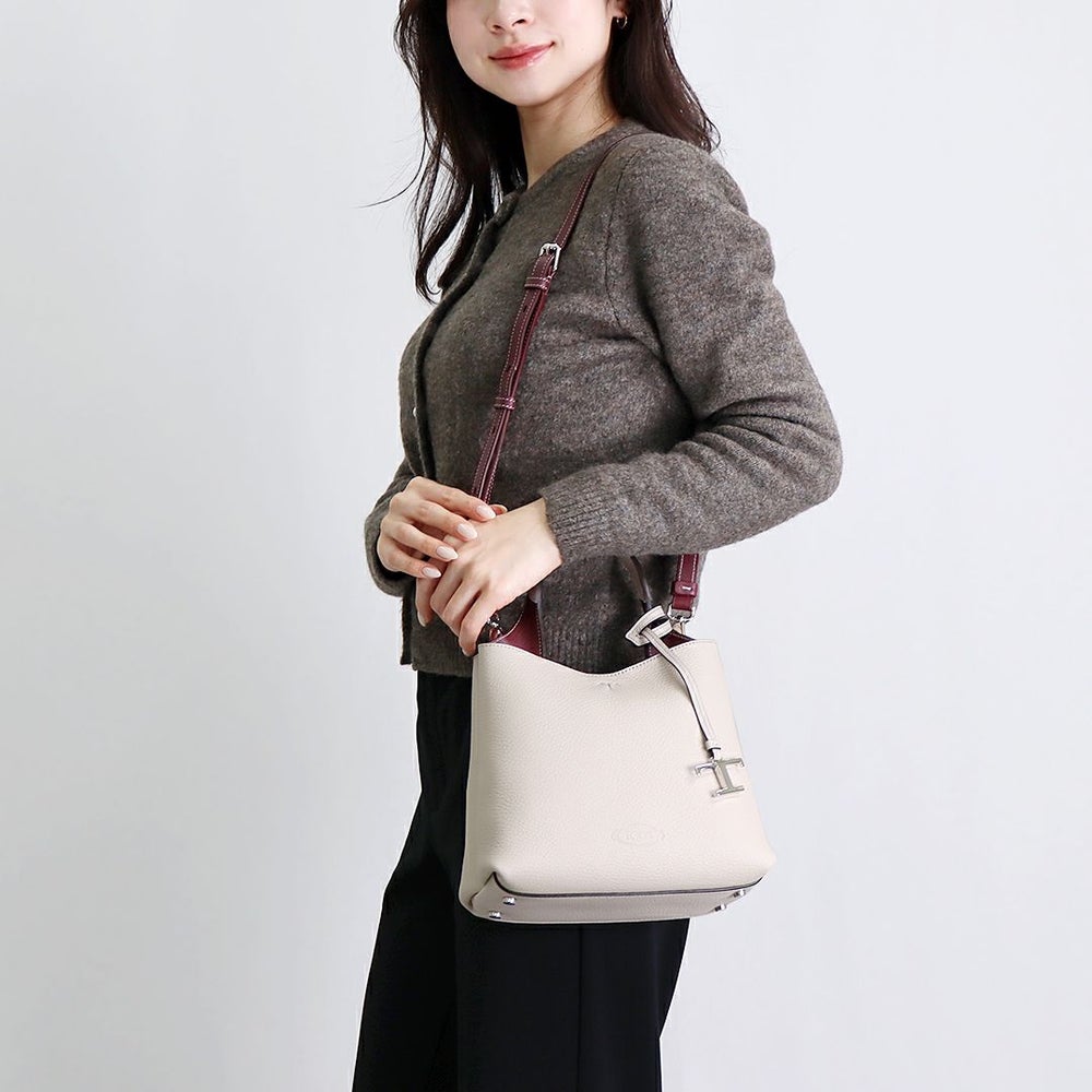 トッズ TOD’S 2WAYバッグ Ｔタイムレス XBWAPAA9100 QNK グレー ミニ