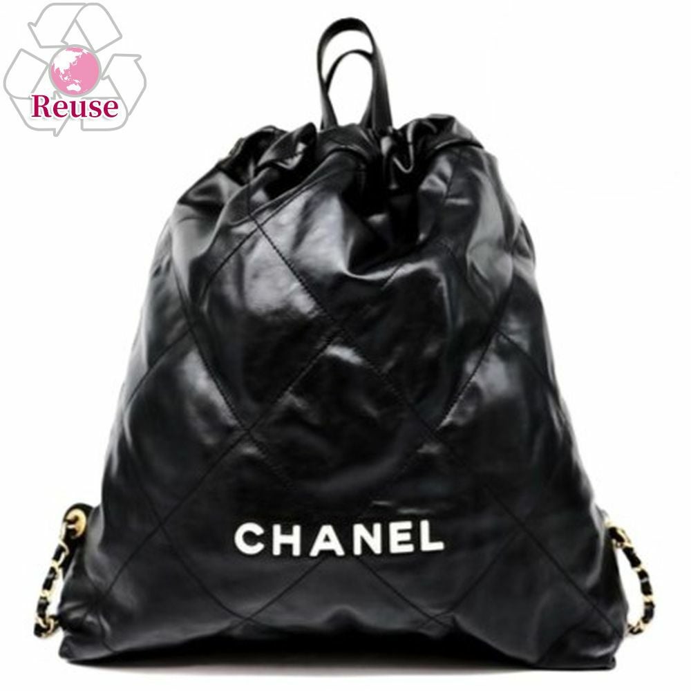 【リユース品】 シャネル CHANEL バッグ リュックサック ナップサック AS3313 ブラック/ゴールド金具 【お取り寄せ】