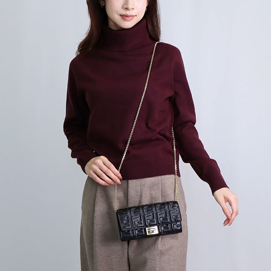 ✨極美品✨FENDI フェンディ　バケット　チェーンウォレット　バーガンディ フェンディ FENDI 3WAYバッグ ミニバッグ バゲット チェーンウォレット