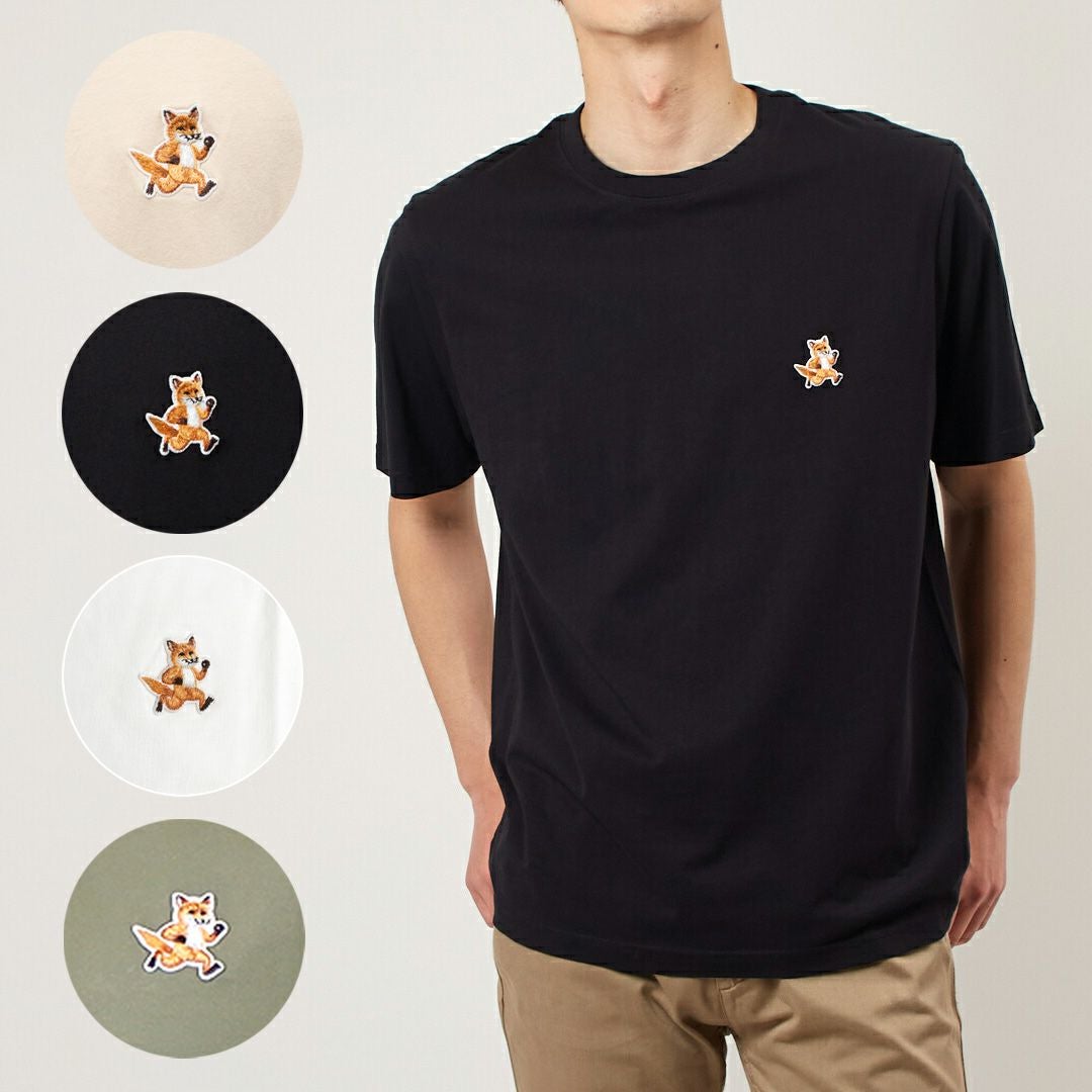 メゾンキツネ MAISON KITSUNE メンズ 半袖 Tシャツ SPEEDY FOX PATCH