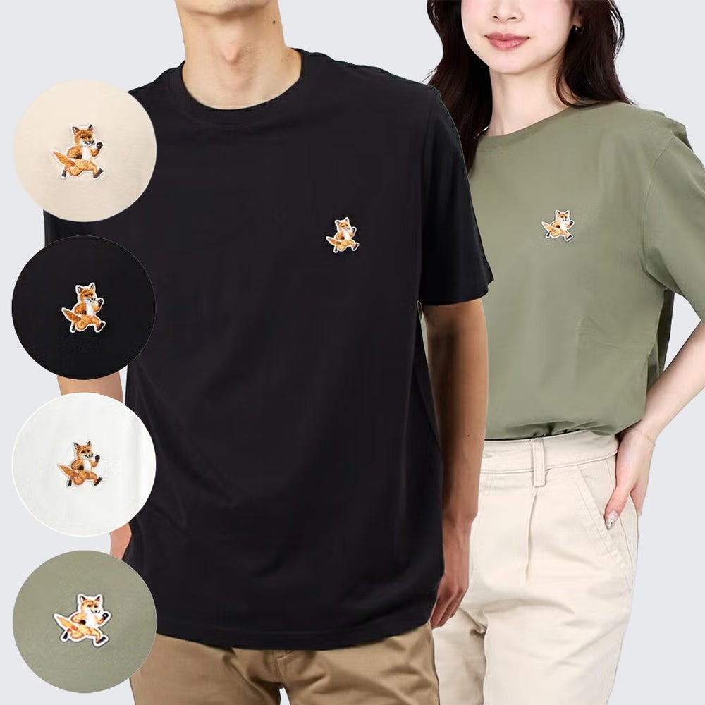 メゾンキツネ MAISON KITSUNE メンズ 半袖 Tシャツ SPEEDY FOX PATCH COMFORT TEE MM00125KJ0008