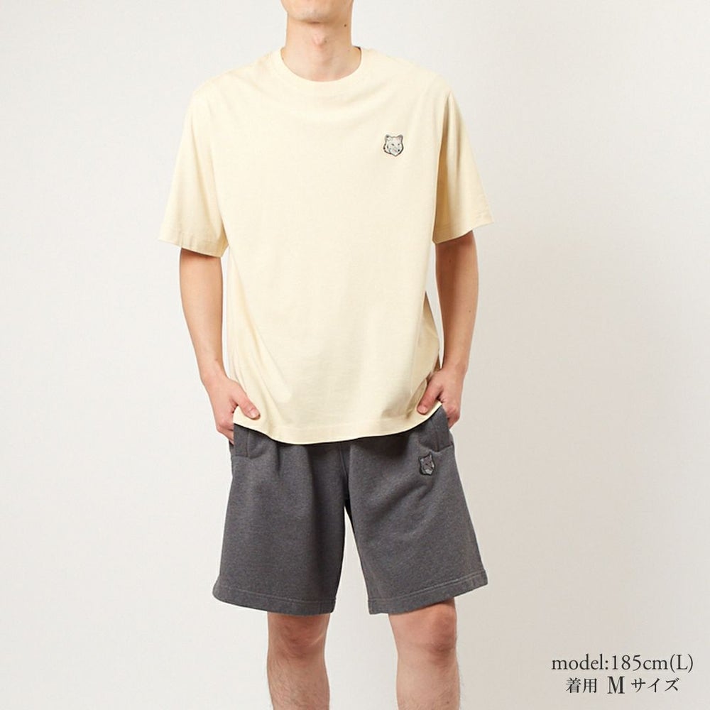 メゾンキツネ MAISON KITSUNE メンズ ハーフパンツ BOLD FOX HEAD PATCH OVERSIZE JOG SHORTS MM0112KM0001 H170 DARK GREY MELANGE