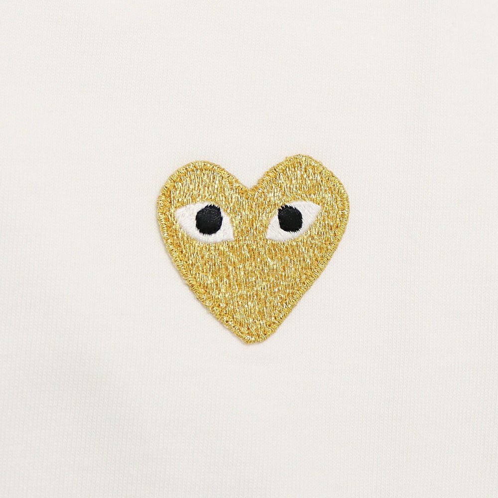 コムデギャルソン COMME DES GARCONS ユニセックス メンズ レディース 半袖Tシャツ PLAY RED/GOLD HEART ワンポイント Tシャツ AZ-T216