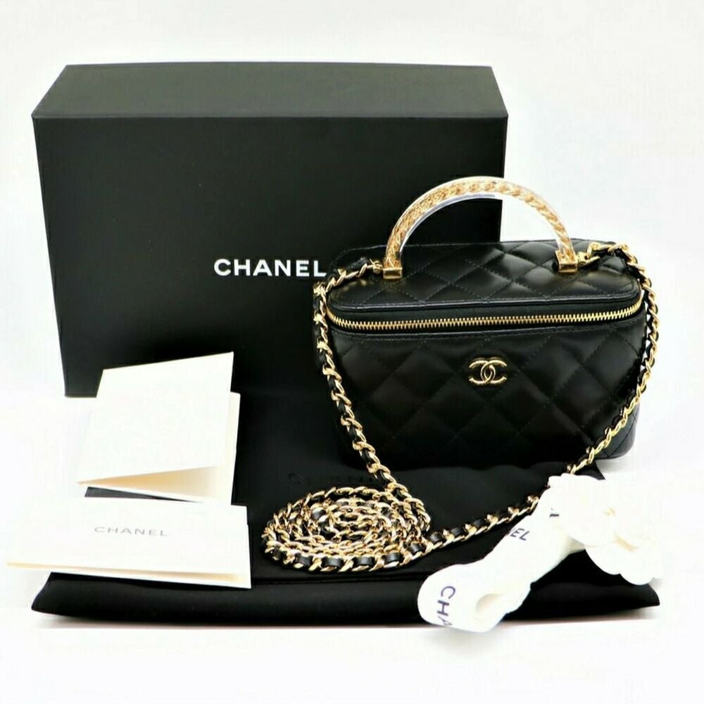 【リユース品】 シャネル CHANEL バッグ ショルダーバッグ ヴァニティ チェーンクラッチ AP3768 ブラック/ゴールド金具 【お取り寄せ】