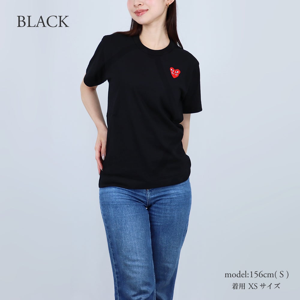 コムデギャルソン COMME DES GARCONS ユニセックス メンズ レディース 半袖Tシャツ PLAY DOUBLE RED HEART Tシャツ AZ-T288