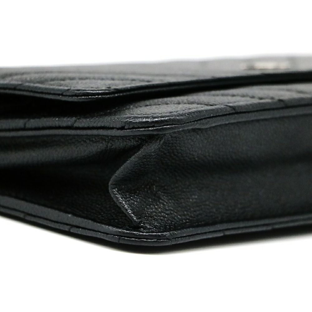 【リユース品】 シャネル CHANEL バッグ ショルダーバッグ Vステッチチェーンウォレット ブラック/シルバー金具 【お取り寄せ】