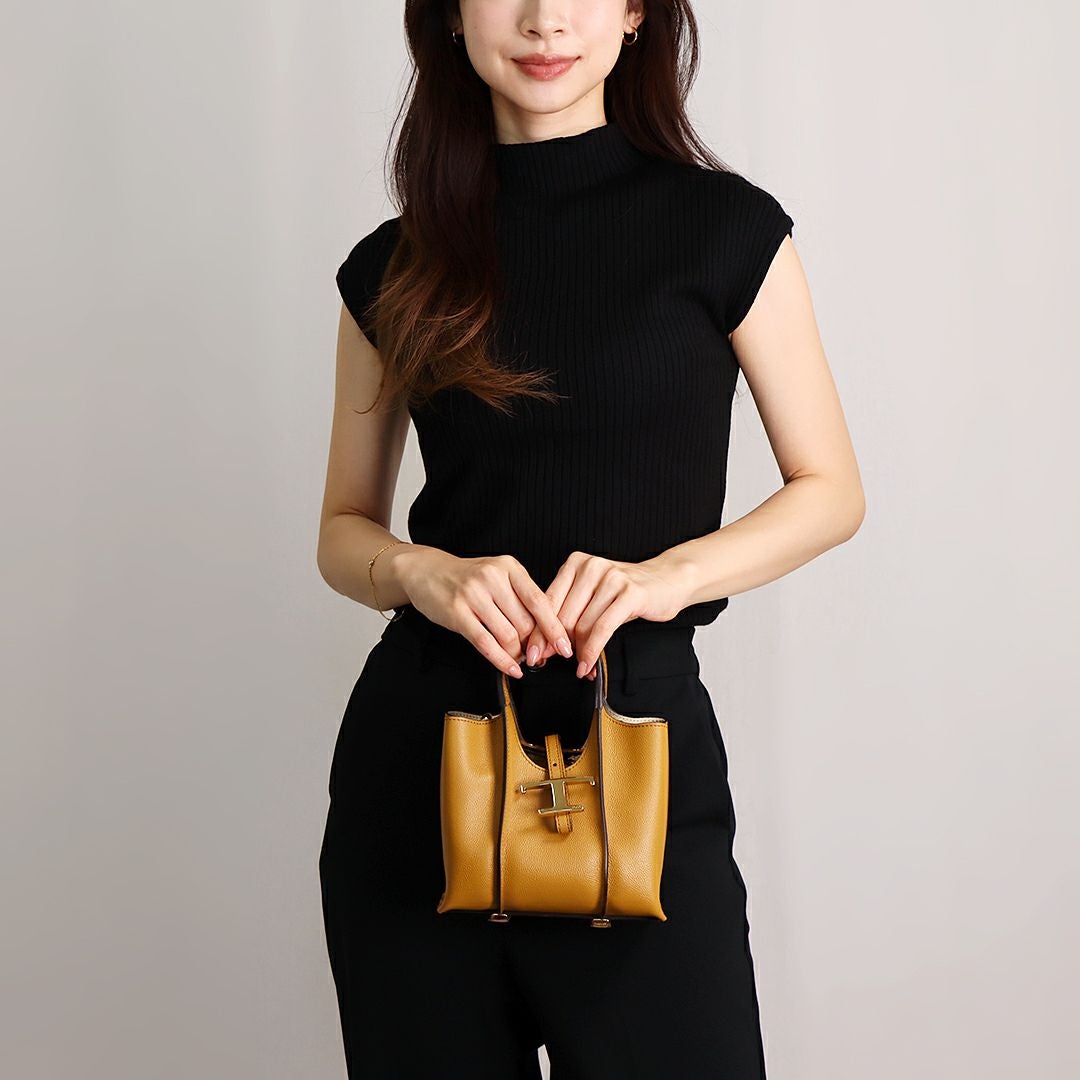 ほぼ未使用✨トッズ Tタイムレス ショッピングバッグ ミニ 2wayハンドバッグ トッズ TOD'S 2WAYバッグ Tタイムレス ショッピングバッグ