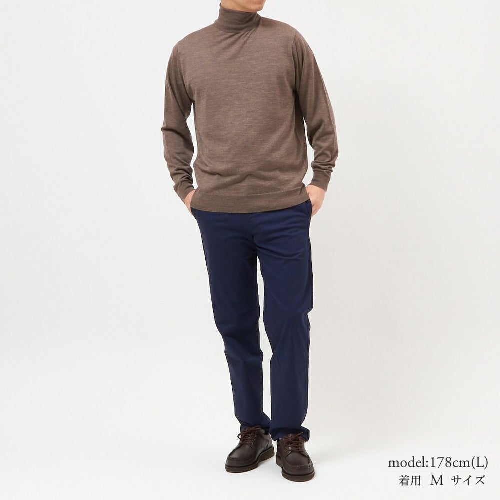 ジョンスメドレー JOHN SMEDLEY メンズ タートルネックニット LEVINE MODERN FIT 30G 30ゲージ メリノウール