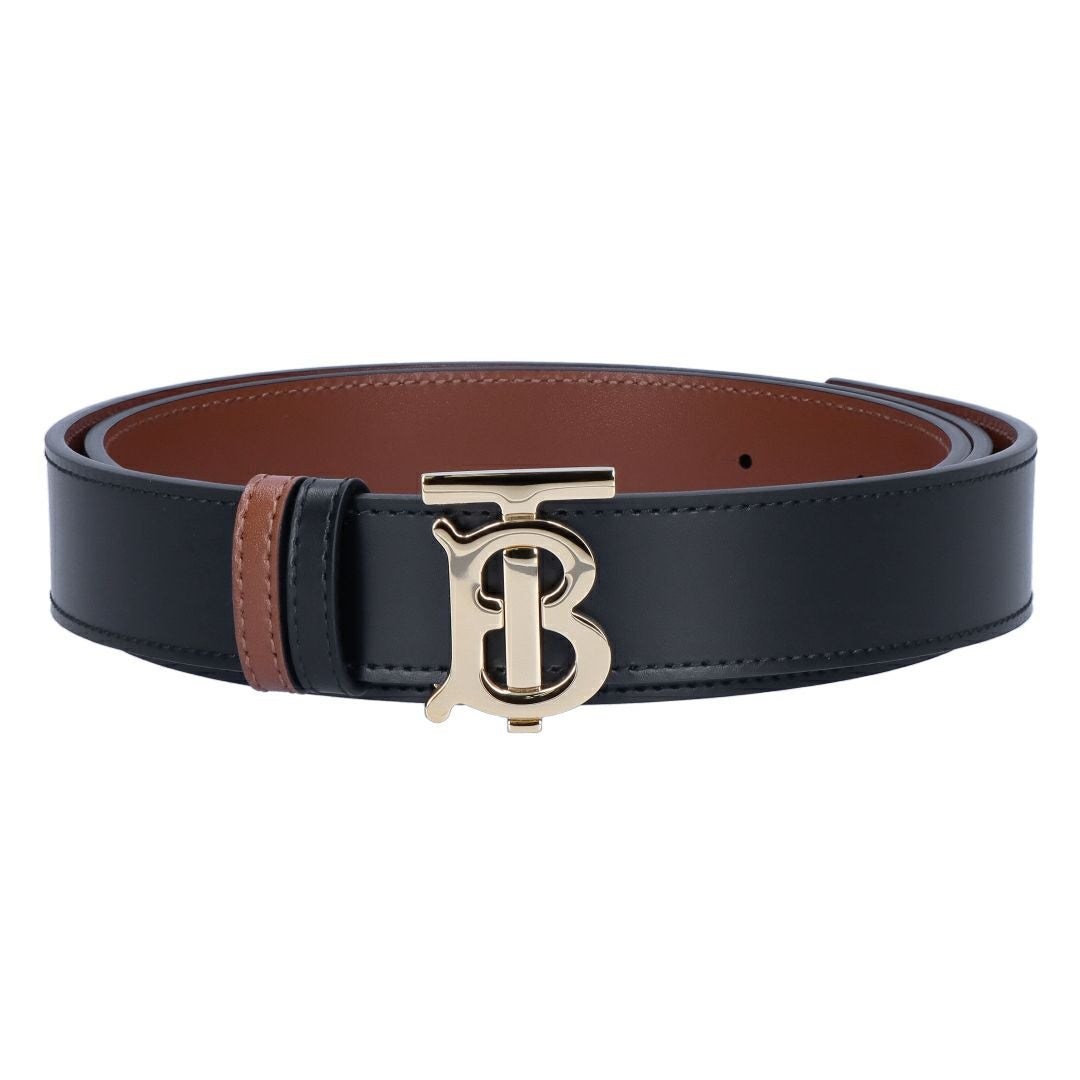 BURBERRY　バーバリー　レザーベルト　未使用 BURBERRY（バーバリー） 未使用品△BURBERRY ロゴ刻印入り シングル