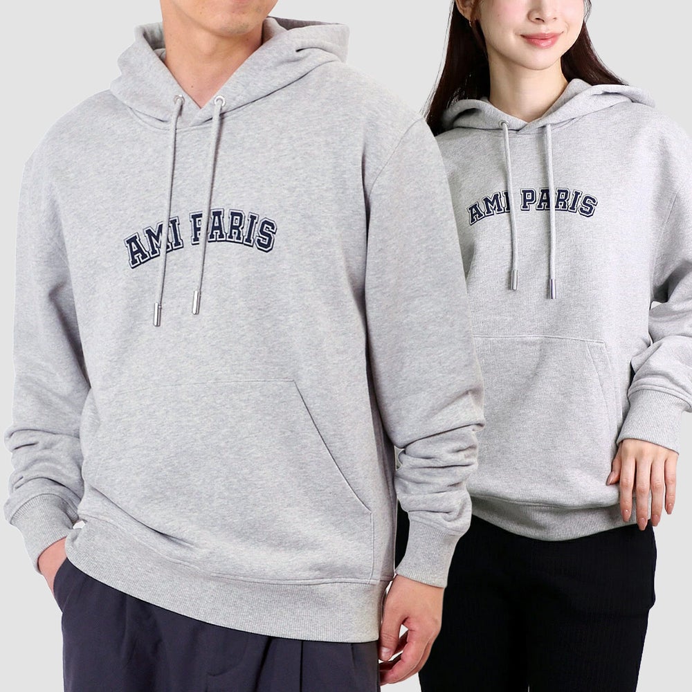 アミパリス AMI PARIS メンズ レディース スウェット パーカー フーディー USW247.730 HEATHER ASH GREY/0951