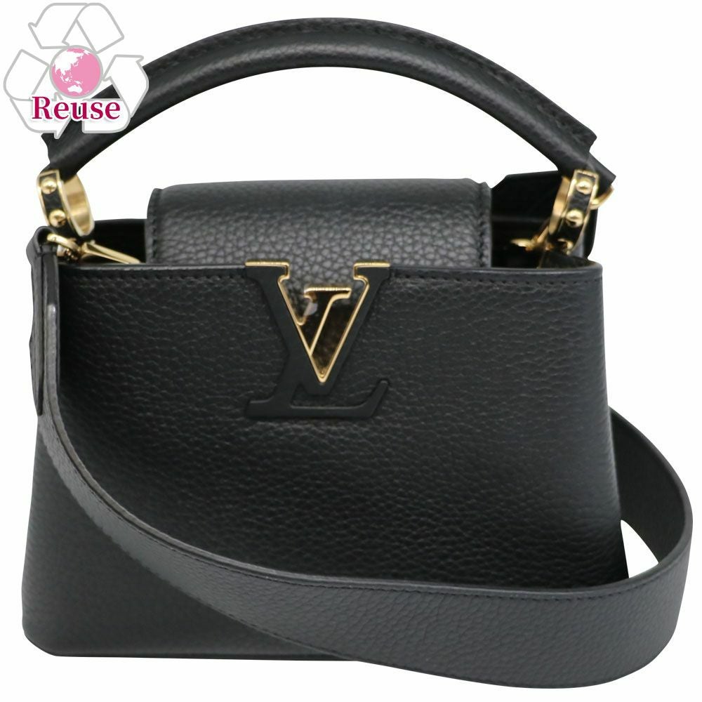 【LOUIS VUITTON/ルイ・ヴィトン】 カプシーヌMINI/カプシーヌミニ M56071 2WAYバッグ ハンドバッグ ショルダーバッグ レザー/トリヨン ブラック/ゴールド金具 レディース【中古】【真子質店】【BL】【Moxxx】 リユース品】 ルイヴィトン LOUIS VUITTON バッグ ショルダーバッグ