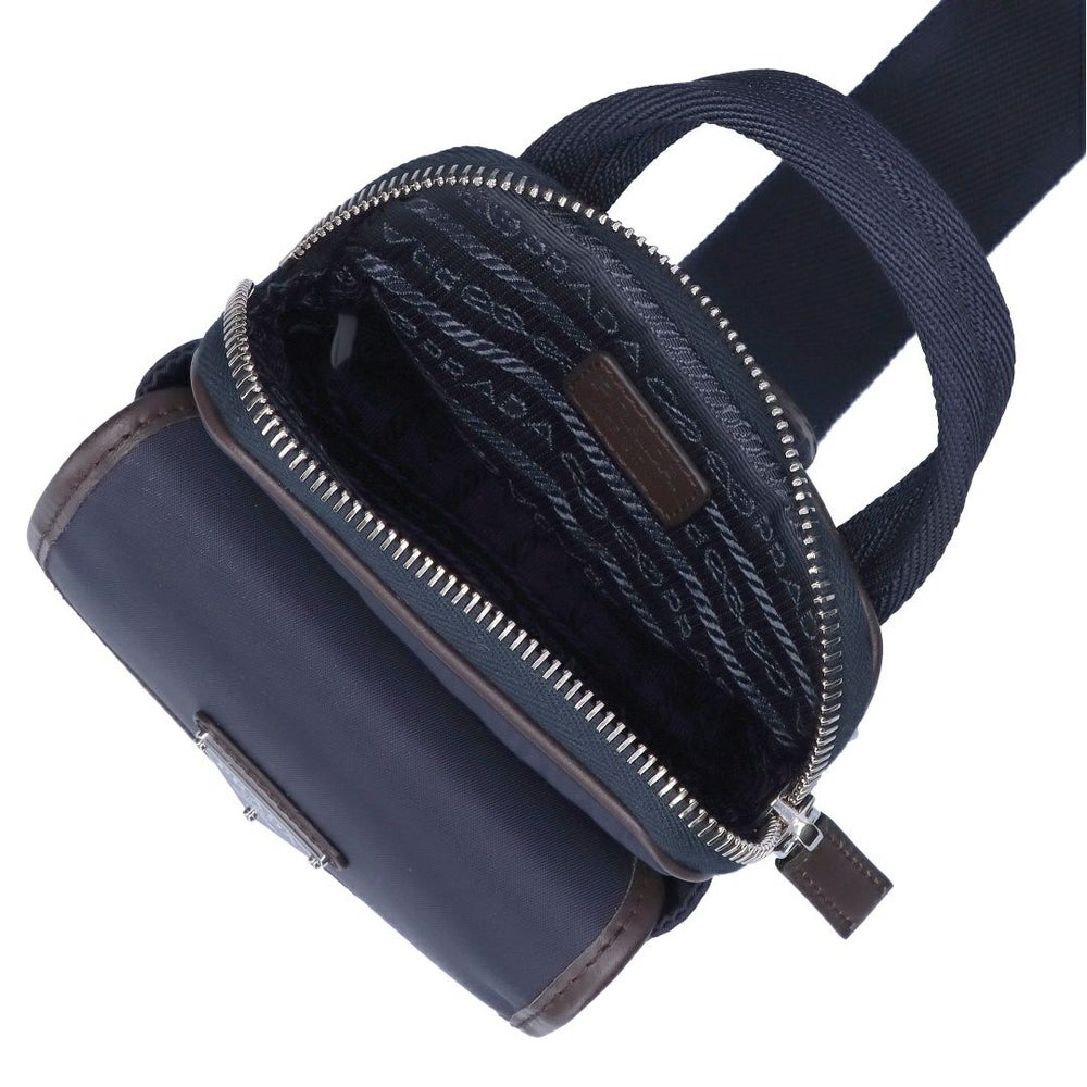 プラダ PRADA ショルダーバッグ スマホケース スマホショルダー スマホポーチ スマートフォン ポーチ TESSUTO+CAMOS 2ZH194 384 F0C1B BLU+CAFFE