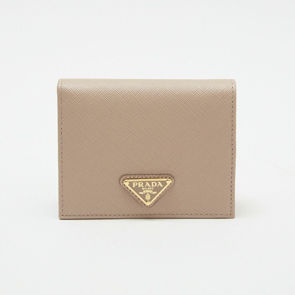 プラダ 折財布 【SAFFIANO TRIANG：サフィアーノトライアングル】 1MV204 QHH ベージュ系(F0236 CIPRIA) PRADA