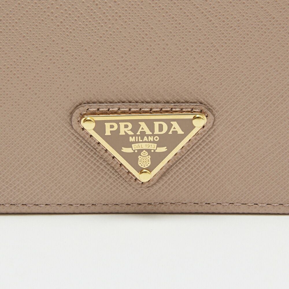 プラダ 折財布 【SAFFIANO TRIANG：サフィアーノトライアングル】 1MV204 QHH ベージュ系(F0236 CIPRIA) PRADA