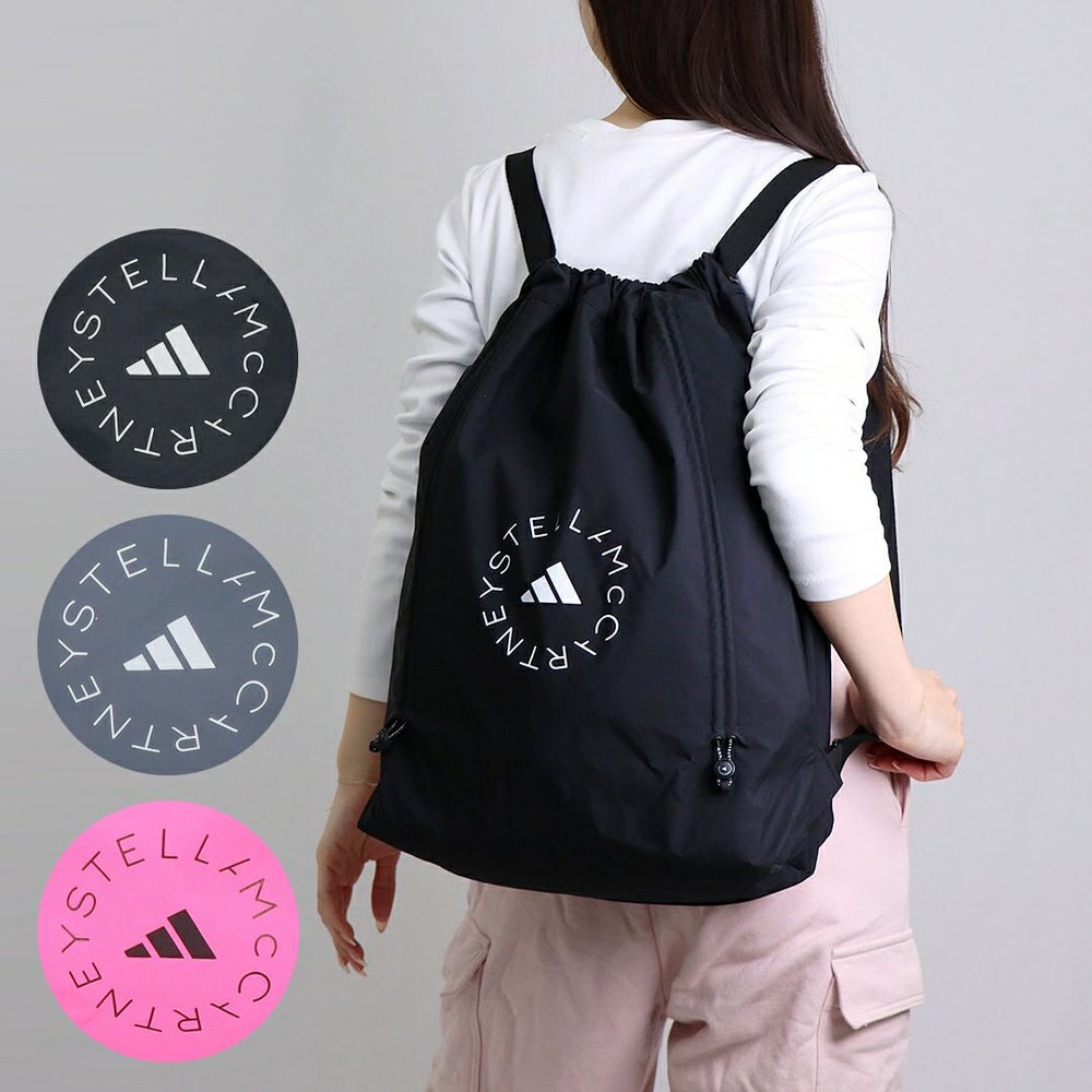 アディダスバイステラマッカートニー ADIDAS BY STELLA MCCARTNEY バックパック リュックサック ジムサック JJ4693 BLACK/WHITE