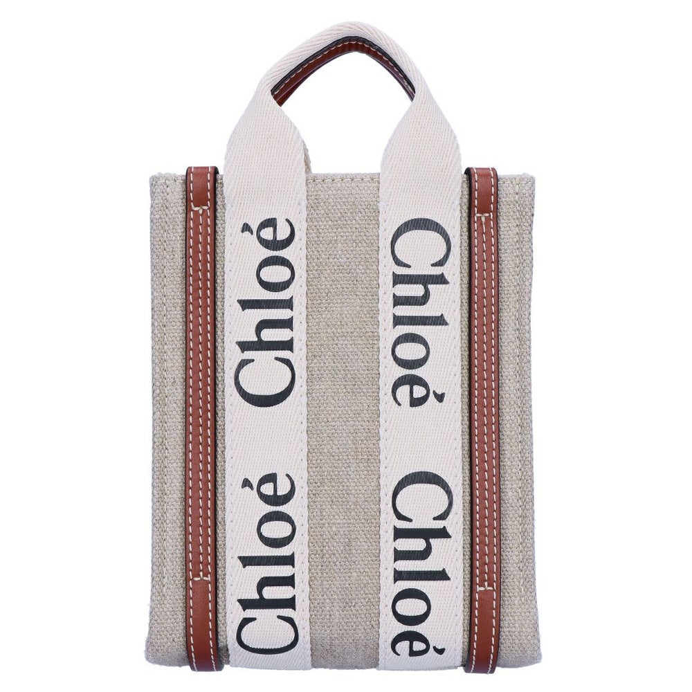 クロエ CHLOE 2WAYバッグ WOODY NORTH SOUTH CHC24AP243I26 90U WHITEBROWN1 MINI TOT
