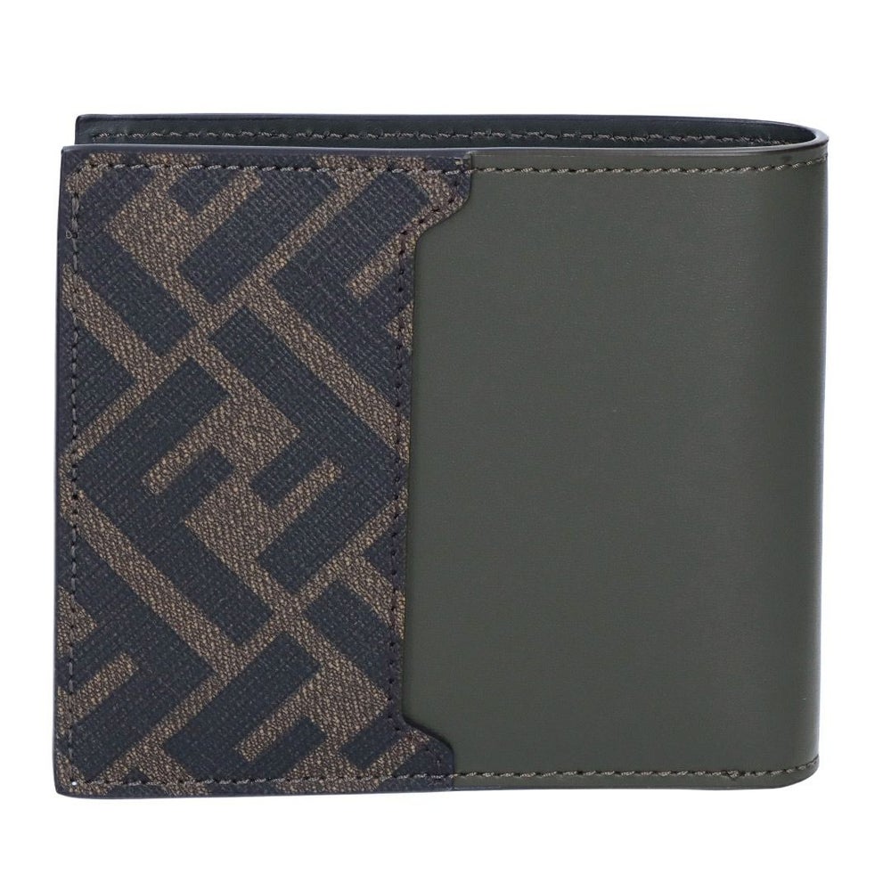 フェンディ FENDI メンズ 折財布 二つ折財布 小銭入れ無し 7M0356 AFF2 F1QCZ MILITARE+TBMR+P