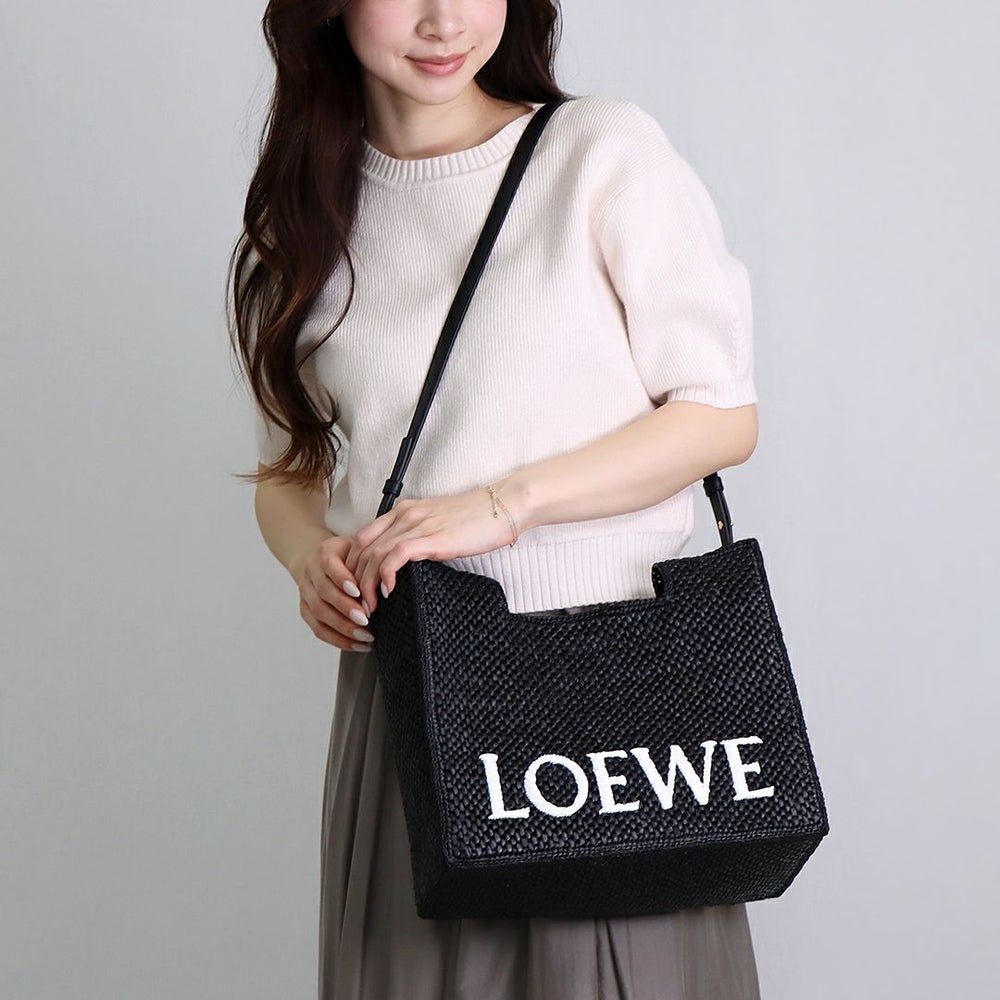 ロエベ LOEWE かごバッグ 2WAYバッグ A685B61X01 1100 BLACK ロエベフォント トート ミディアム 【お取り寄せ】