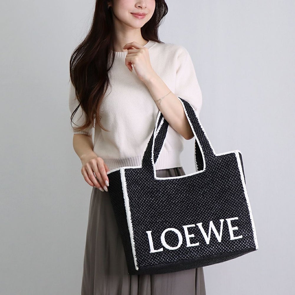 ロエベ LOEWE かごバッグ トートバッグ A685B60X01 1100 BLACK ロエベフォント トート ラージ 【お取り寄せ】