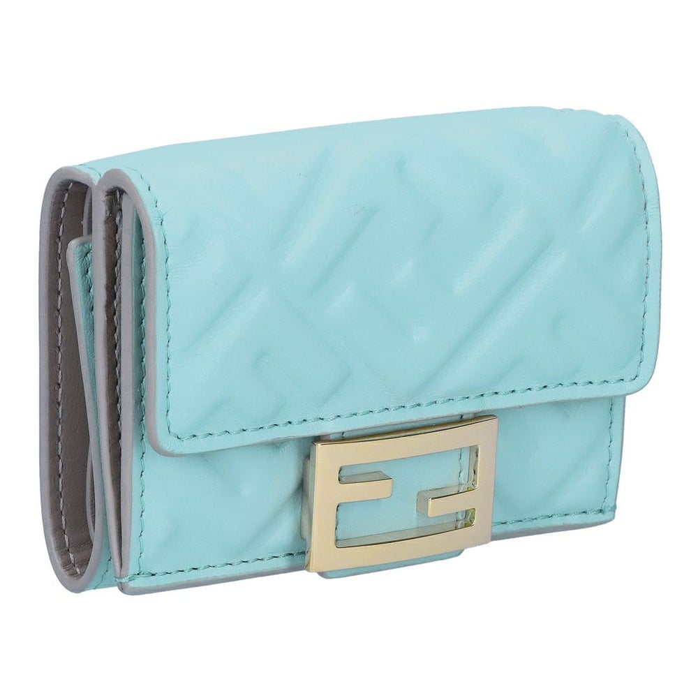 フェンディ FENDI 折財布 三つ折り財布 BAGUETTE バゲット 8M0395 AT00 F1PQI AQUIPER+TORTORA FFモチーフ マイクロ ライトブルー 【お取り寄せ】
