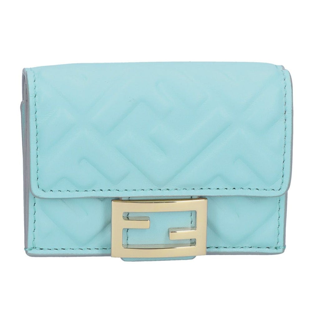 フェンディ FENDI 折財布 三つ折り財布 BAGUETTE バゲット 8M0395 AT00 F1PQI AQUIPER+TORTORA FFモチーフ マイクロ ライトブルー 【お取り寄せ】
