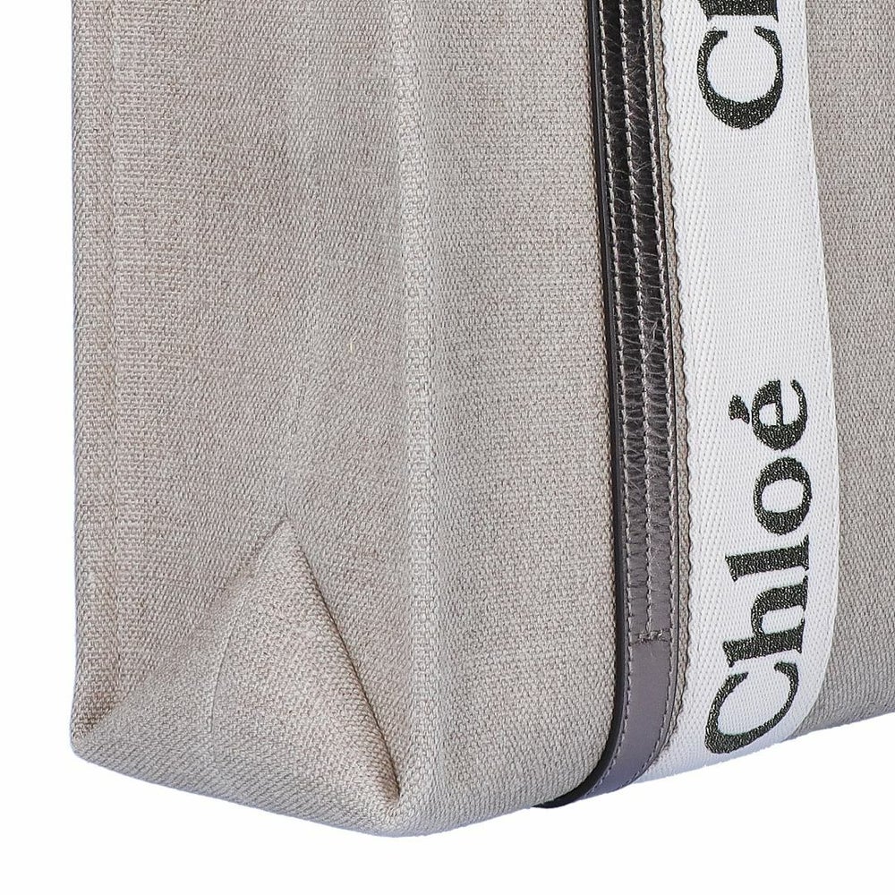 クロエ CHLOE トートバッグ WOODY ウッディ MEDIUMミディアム CHC25SS383 O81 074 SHINY GREY