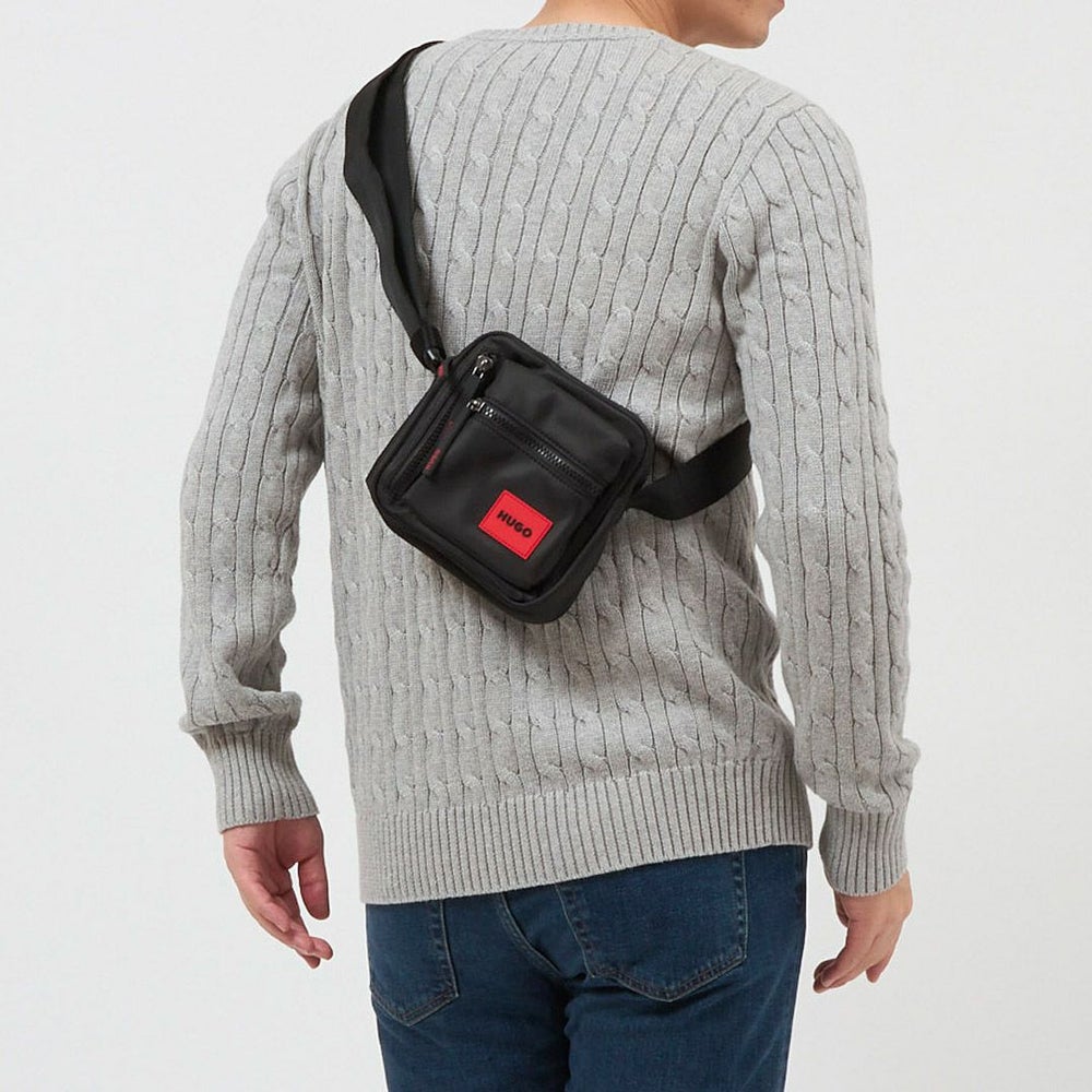 ヒューゴボス HUGO BOSS ショルダーバッグ クロスボディバッグ HUGO RED 50535643 002 BLACK レッドロゴパッチ