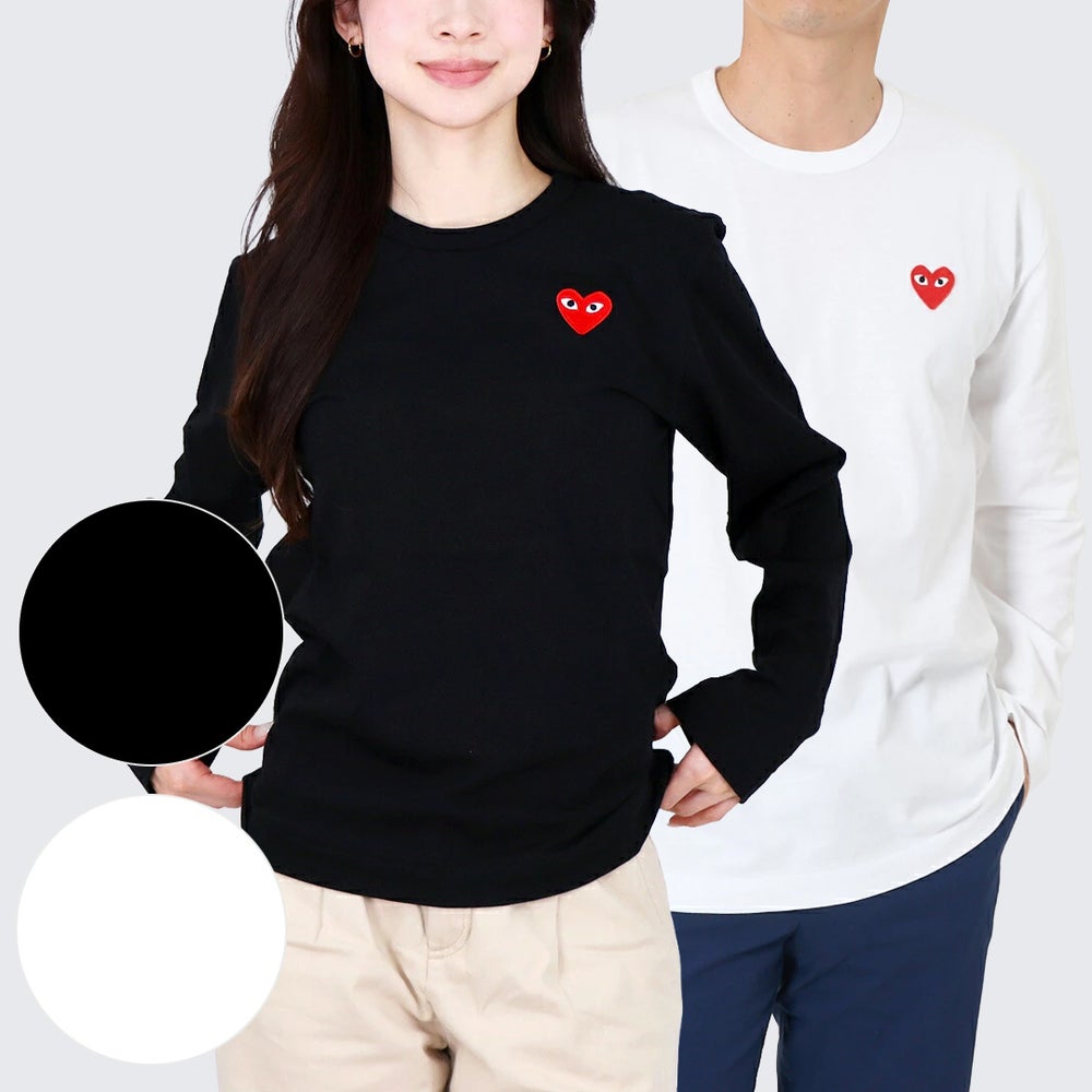 コムデギャルソン COMME DES GARCONS ユニセックス 長袖 Tシャツ PLAY プレイ AX-T118 ハート ロゴ ロンT メンズ レディース