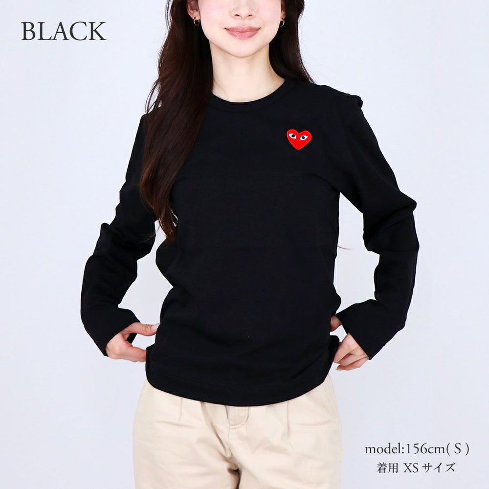 コムデギャルソン COMME DES GARCONS ユニセックス 長袖 Tシャツ PLAY プレイ AX-T118 ハート ロゴ ロンT メンズ レディース