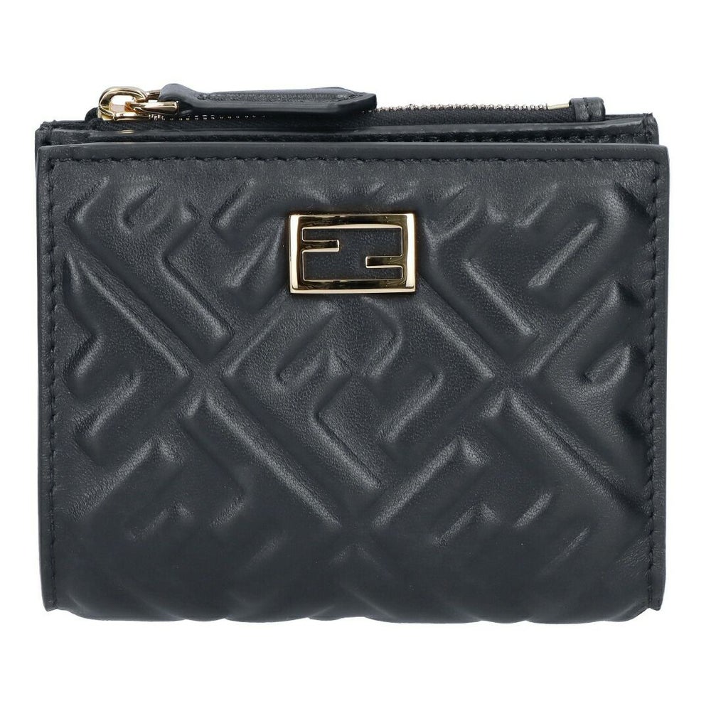 フェンディ FENDI 折財布 二つ折財布 スリムバゲット 8M0506 AAJD F0KUR NERO+ORO ブラック
