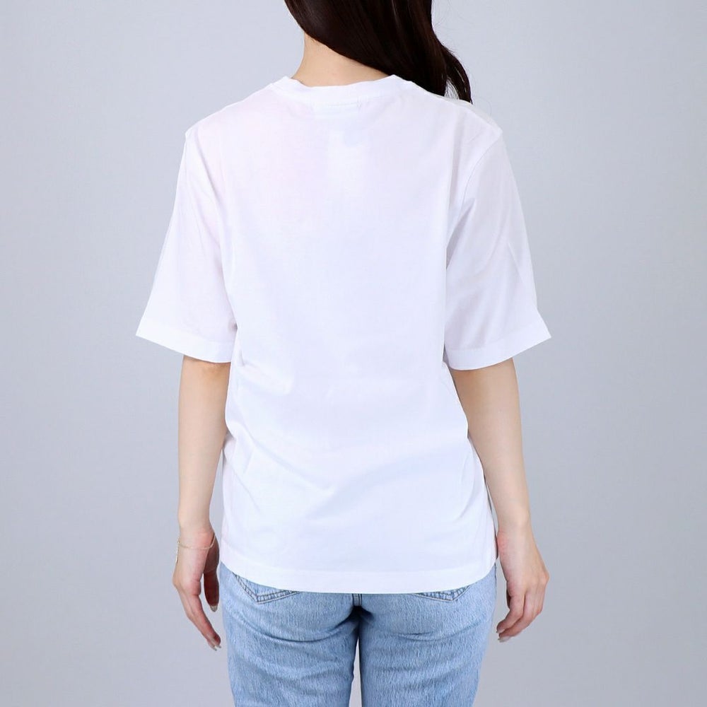 メゾンキツネ MAISON KITSUNE レディース 半袖 Tシャツ ベイビー フォックス パッチ コンフォート OW00130KJ0008 P100 WHITE
